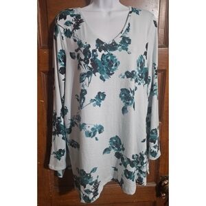 Apt. 9 Super Soft Long Sleeve V-neck Floral Tunic Top
